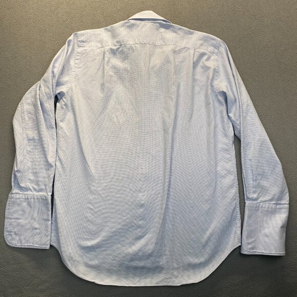 Ledbury Shirt 17" 43cm Blue Plaid Long Sleeve Button Up Long Sleeve,DSF Logo - Picture 2 of 9